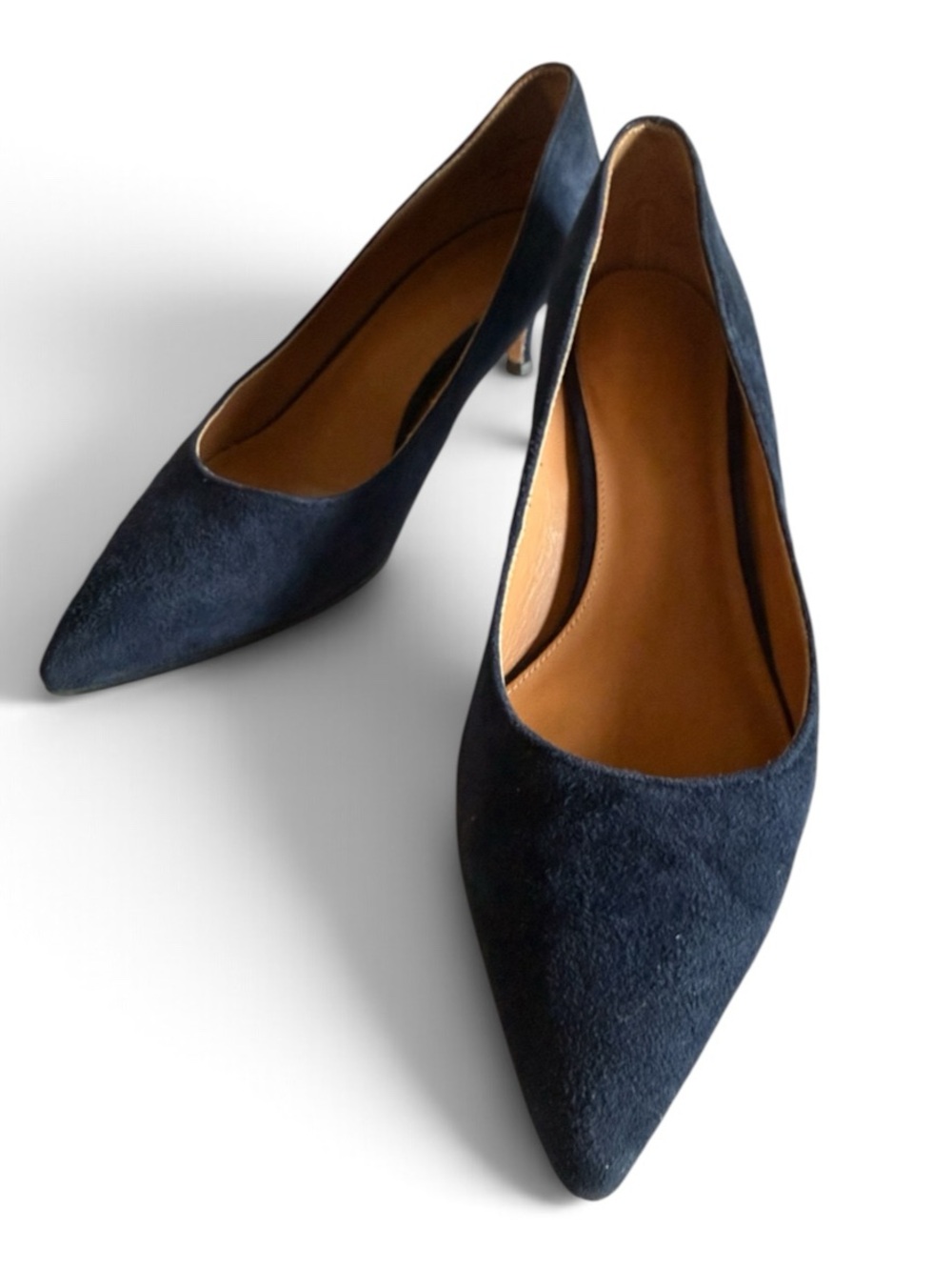 J. McLaughlin Blue Suede Kitten Heels